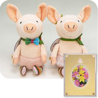 電報 祝電 ぬいぐるみ 結婚式 ブタのピンクのウェディング ペア ｓサイズ 16cm 祝電 台紙 ロイヤルマーガレットイエロー ロイズ Nj D P45 ロイズyahoo ショップ 通販 Yahoo ショッピング