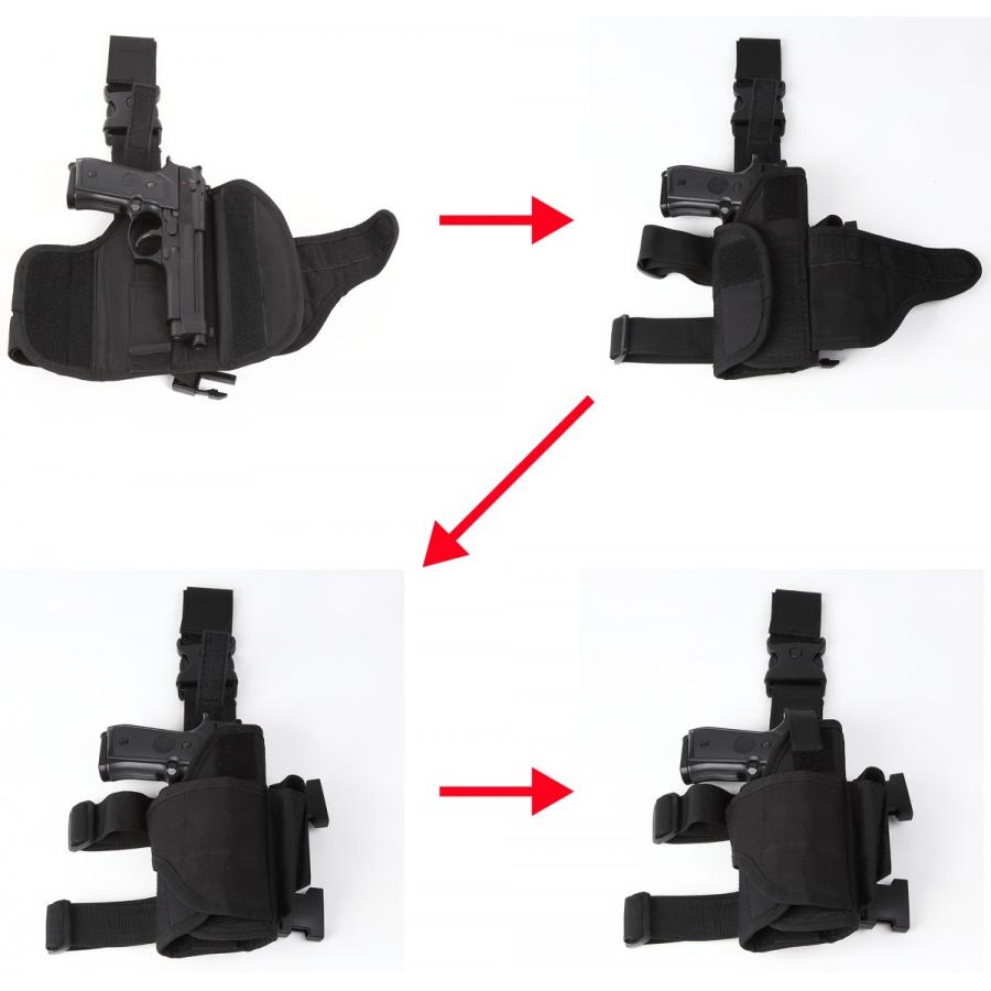 サバゲー ハンドガン 装備 右足用 レッグホルスター ベルクロ 調節可能