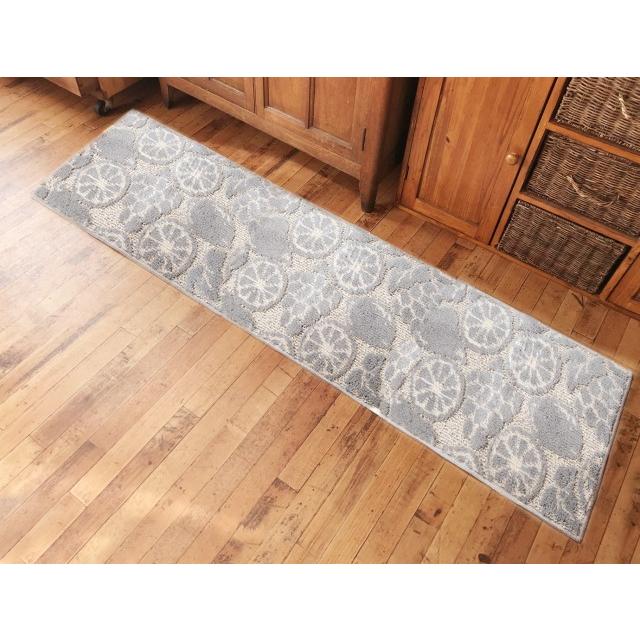 キッチンマット　Ｍサイズ（180cm×50cm）トレボン　グレー