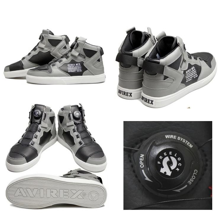 アビレックス　AV2278　ライディングシューズ　グレー　27cm AVIREX 【在庫あり 即納】AVIREX アビレックス AV2278 DICTATOR