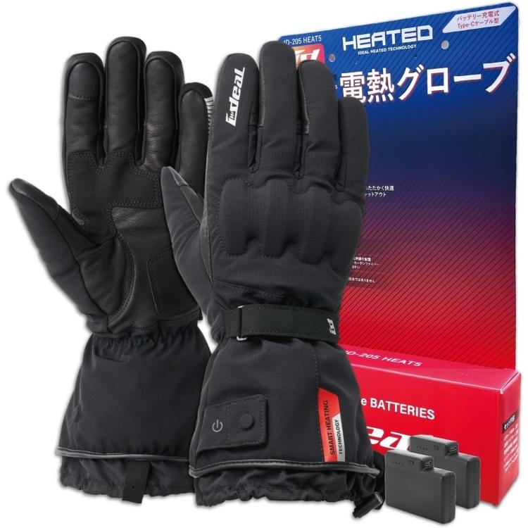 山心　電熱　ideal ID-205 HEAT5 BK L ヒートグローブ 山城（YAMASHIRO） 【在庫あり 即納】 Lサイズ 山城謹製 IDEAL 電熱