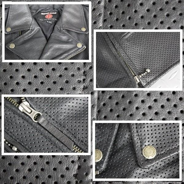 MOTO FIELD / モトフィールド Cow Leather Puncing Double Vest 牛革 パンチングダブルベスト MF-LT006P　ブラック |  | 01