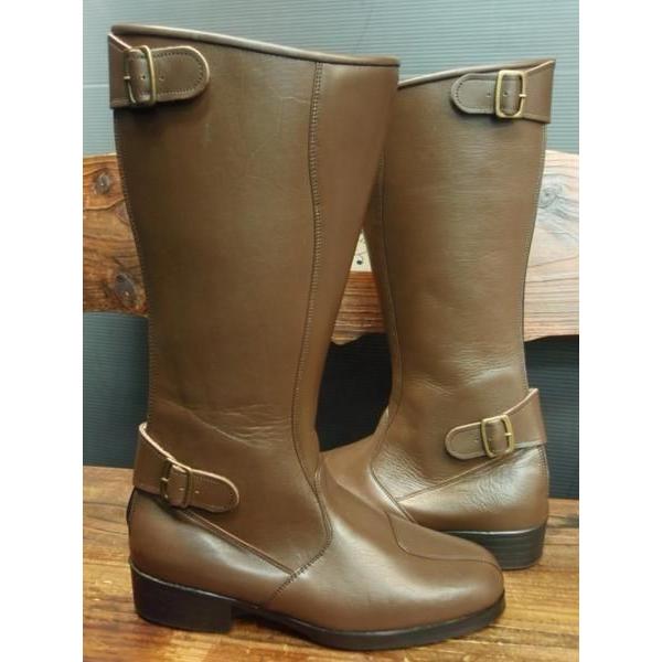 在庫あり 即納】25.0cm 日本製 本革 オートバイ用 ロングブーツ 旧車