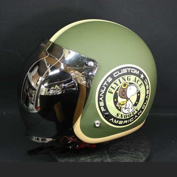 受注生産品 バブルミラーシールド付 AXS スヌーピー JETヘルメット SNJ