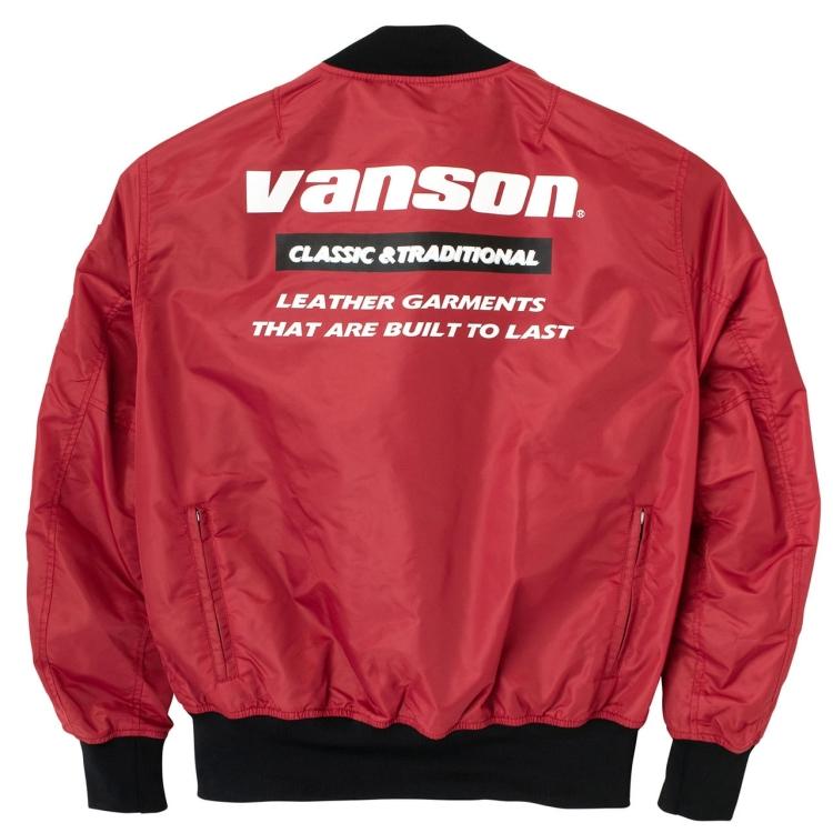 VANSON（バンソン） SVS2403S ナイロン MA-1ジャケット レッド XL