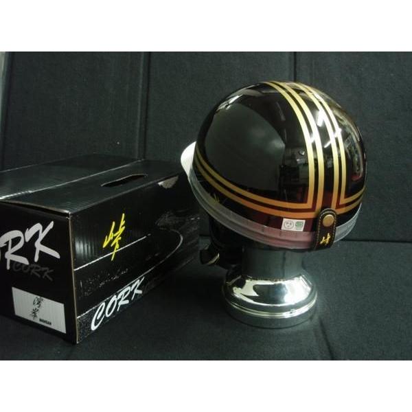 TNK TR-40C 峠 コルク半ヘルメット ブラック/ゴールド TNK TR-40C 峠 コルク半ヘルメット ブラック/ゴールド