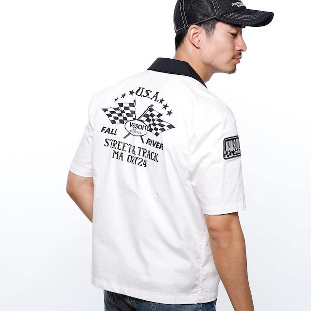 VANSON TVS2305S ワークシャツ ブラック/アイボリー サイズM VANSON 【在庫あり 即納】 Mサイズ バンソン ワークシャツ