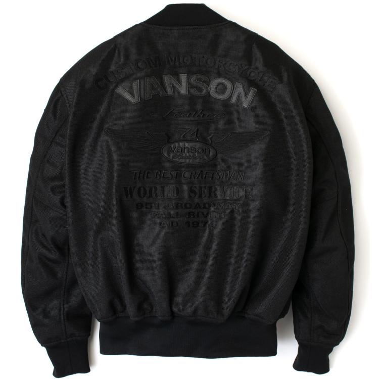 【在庫あり 即納】VANSON XLサイズ  バンソン メッシュ MA-1 ジャケット VS23101S ブラック/ブラック XL  (春夏モデル)｜rpsksp｜02
