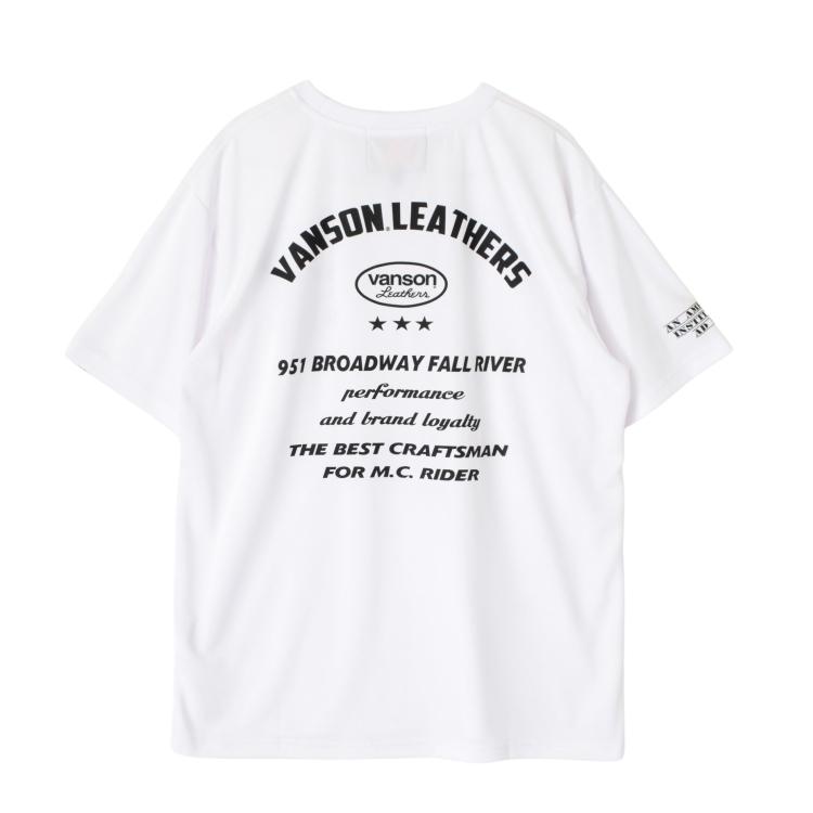 Lサイズ バンソン VANSON ドライ メッシュTシャツ VS23807S ホワイト/ブラック L 吸汗/速乾 DRY MESH T-SHIRTS｜rpsksp｜02