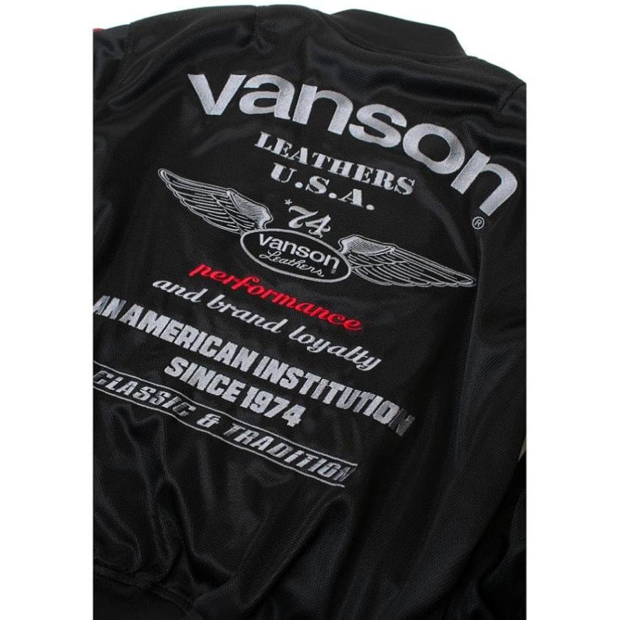★新品 VANSON VS26101S BK/SV MA-1 ジャケット M VANSON（バンソン） Lサイズ VS26101S メッシュ MA-1 ジャケット