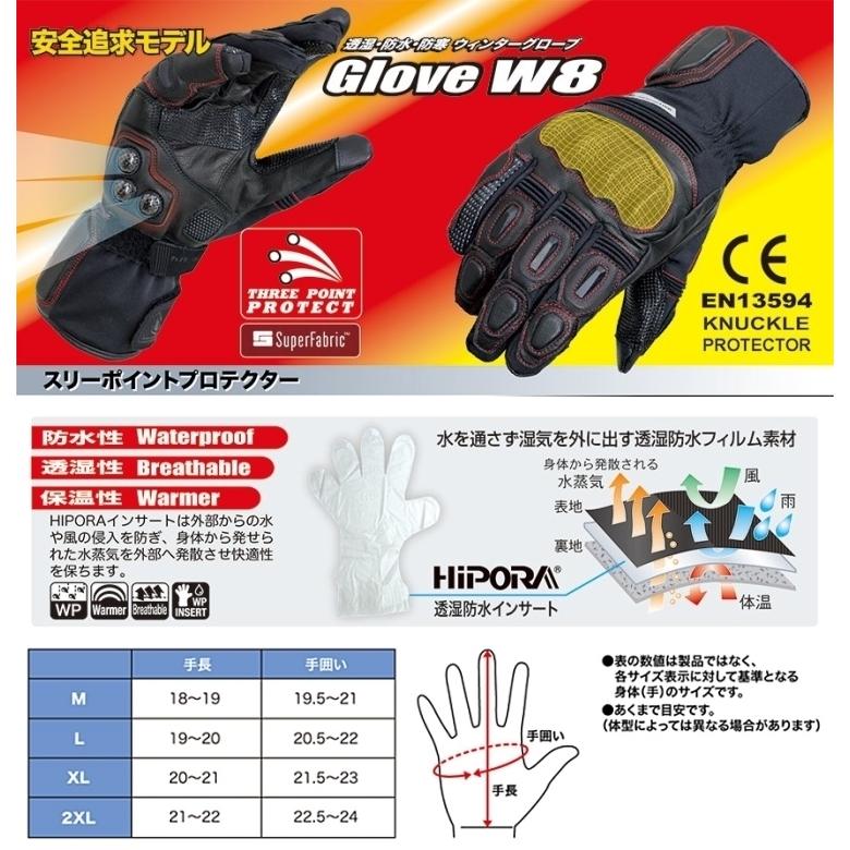 Hit-Air Glove W8 ブラック Lサイズ 在庫あり 即納】Lサイズ hit-air(ヒットエア) Glove W8 透湿防水