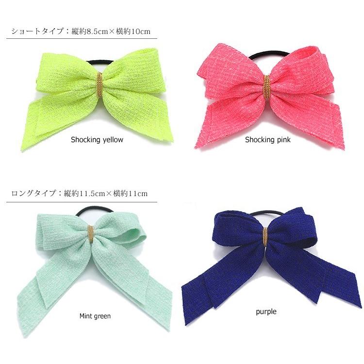 ヘアゴム 子供 リボン ネオンカラー キッズ 蛍光 カラフル : RR アール 