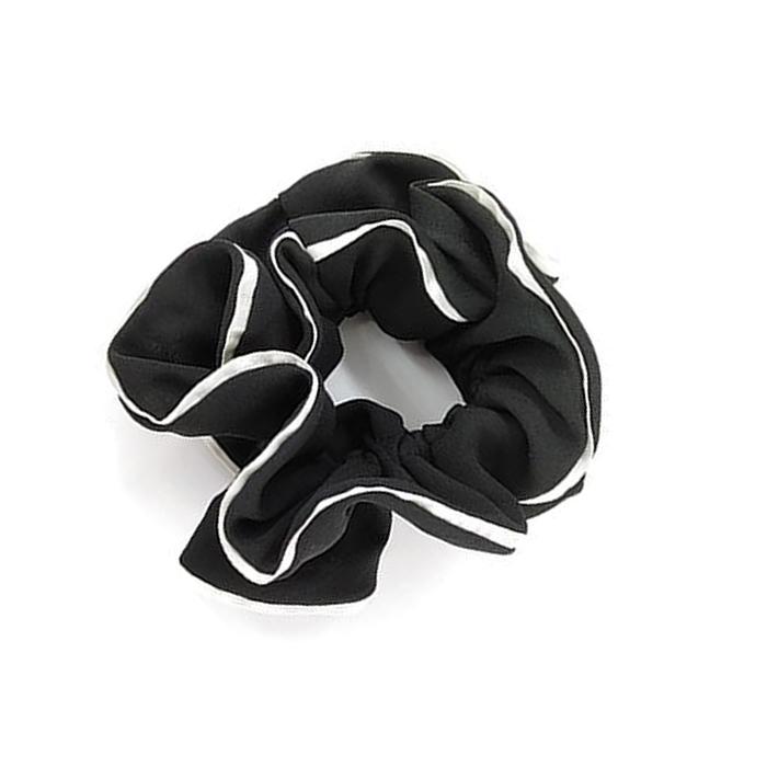 シュシュ 大きめ パイピング 無地 シンプル ボリューム ヘアゴム ヘア