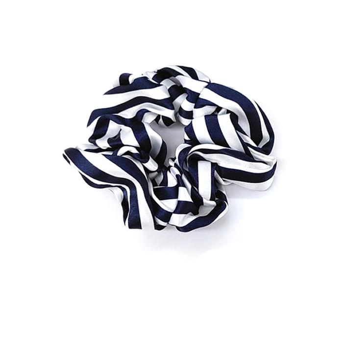 ストライプ シュシュ ボーダー 夏 マリン ポニーテール 爽やか