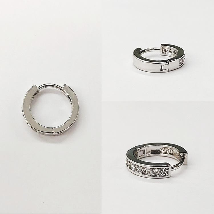 フープピアス シルバー925 エタニティ ピアス 小さめ ワンタッチ