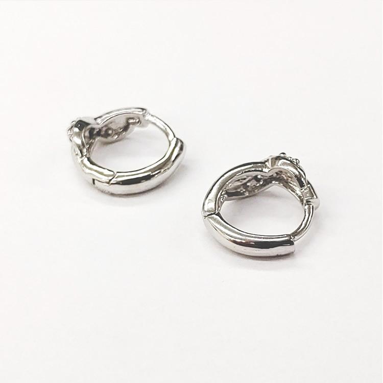 フープピアス ねじれ シルバー925 ワンタッチ レディース キャッチレス