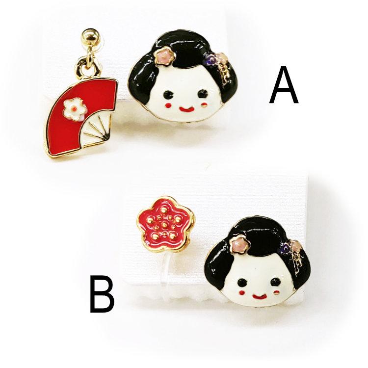 ノンホールピアス ノントゥルー イヤリング 招き猫 福たぬき 和風