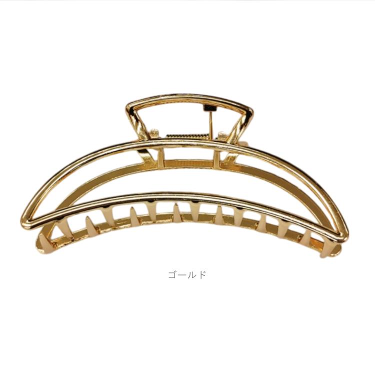 金属 ヘアクリップ メタル バンスクリップ ムーン ハーフムーン 三日月