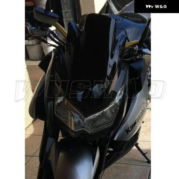 並行輸入品 オートバイ バイク ダブルバブル ウィンドシールド ウィンドスクリーン スクリーン 2010 - 13 カワサキ Z1000 ブラックイリジウムクリアスモー_1