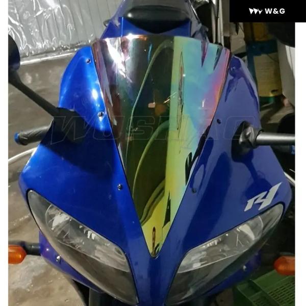 並行輸入品 オートバイ バイク ダブルバブル ウィンドシールド ウィンドスクリーン スクリーン 2002 2003 ヤマハ YZF-R1 1000 ブラック クリア イリジウムの画像