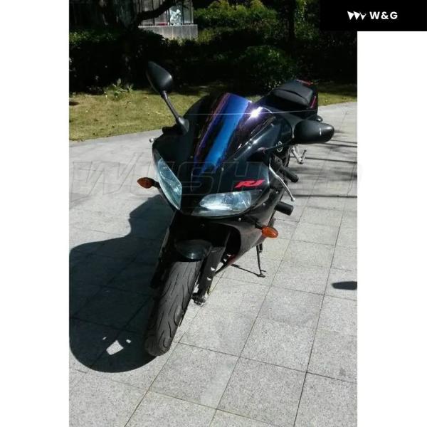 並行輸入品 オートバイ バイク ダブルバブル ウィンドシールド ウィンドスクリーン スクリーン 2002 2003 ヤマハ YZF-R1 1000 ブラック クリア イリジウムの画像