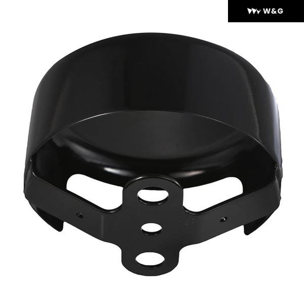 並行輸入品 グロスブラック スムースホーンカバー ハーレー ダイナ ソフテイル アイアン XL ファットボーイ ストリートボブ 883N ビッグツイン 4 5/8インチの画像