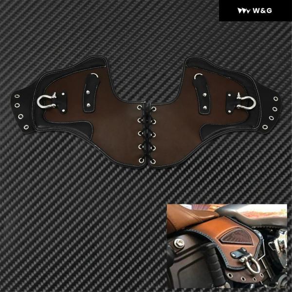 並行輸入品 オートバイ バイク ブラック/ブラウン PUレザー ヒートサドルシールドデフレクター ハーレー スポーツスター 883 ツーリング ダイナ ソフ_3