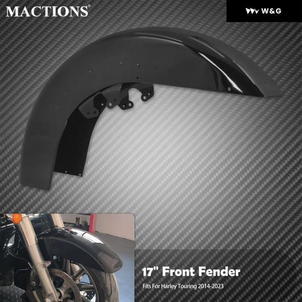 並行輸入品 オートバイ バイク 17インチフロントフェンダー マッドガード グロスブラックホイールラップカバー ハーレー ツーリング ロードキング エレクト_1