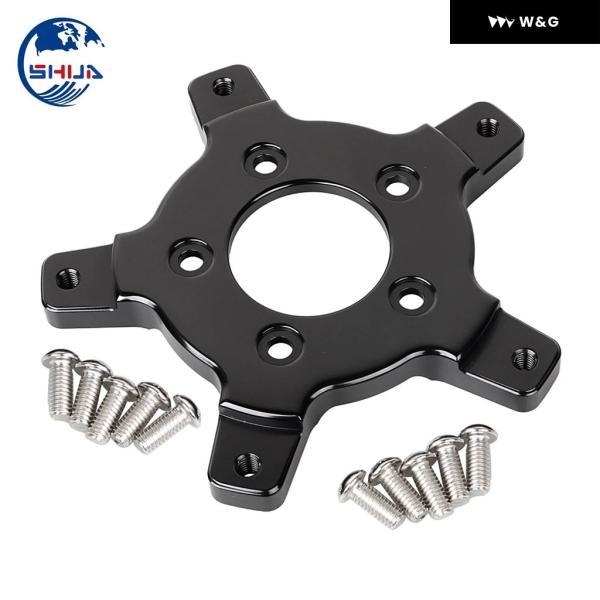並行輸入品 ブラックフロントCNCアルミブレーキローター5ボルトハブホイール アダプター ハーレー 2014-2023ツーリングエレクトラストリート ロードグライの画像