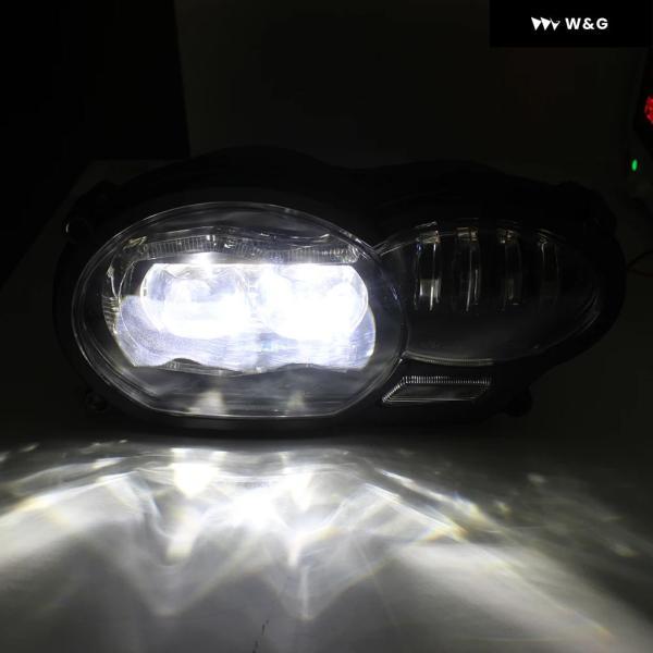 並行輸入品 110W LEDフロント ヘッドライト BMW R1200GS ADV 2004-12 オイルクーラー 付き オートバイ バイク ライトに適合の画像