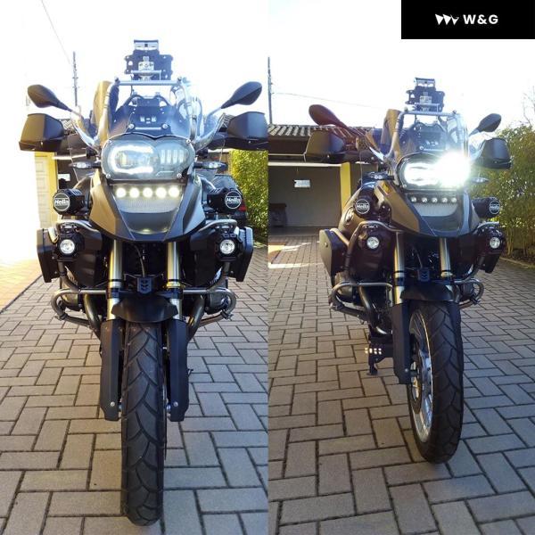 並行輸入品 110W LEDフロント ヘッドライト BMW R1200GS ADV 2004-12 オイルクーラー 付き オートバイ バイク ライトに適合の画像