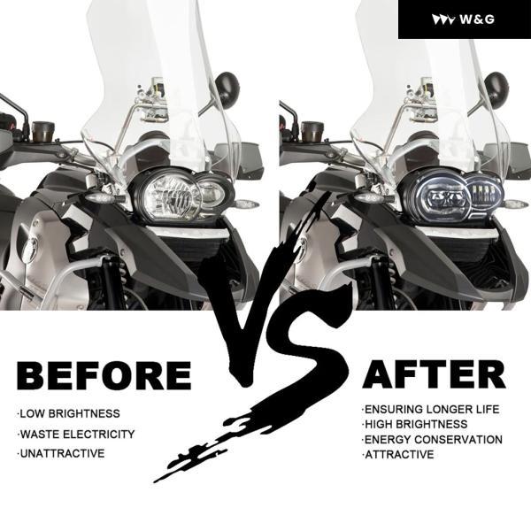 並行輸入品 110W LEDフロント ヘッドライト BMW R1200GS ADV 2004-12 オイルクーラー 付き オートバイ バイク ライトに適合の画像
