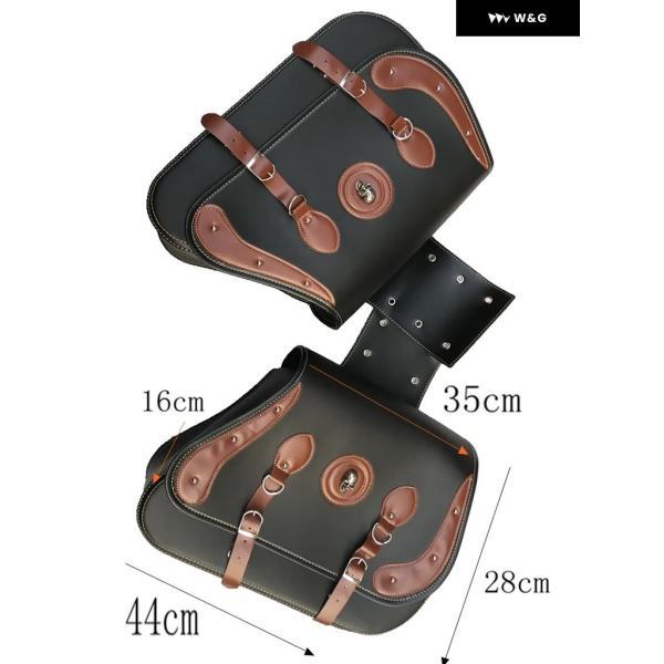 並行輸入品 ハーレー 750 883用PUレザー サドルバッグ オートバイ バイク バッグ サイド ツールバッグ キャリア オートバイ バイク サドルバッグ オー_2