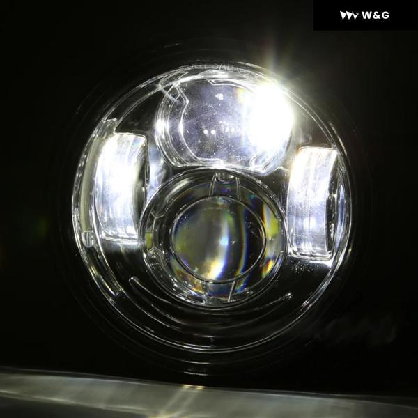並行輸入品 2個 5インチ ファットボブ LED ヘッドライト ハーレー オートバイ バイク ハーレー ダイナ ファットボブ デュアル ヘッドランプ ダブルLED ヘッ_3