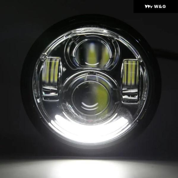 並行輸入品 2個 5インチ ファットボブ LED ヘッドライト ハーレー オートバイ バイク ハーレー ダイナ ファットボブ デュアル ヘッドランプ ダブルLED ヘッ_5