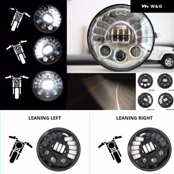 並行輸入品 アダプティブクローム 7インチ LEDプロジェクション ヘッドライト LED ヘッドライト H4 ハイロービーム ハーレー ツーリング用 LED ヘッドランの画像
