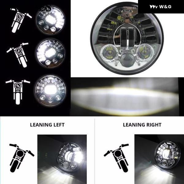 並行輸入品 5.75インチ ラウンド型 オートバイ バイク アダプティブ LED ヘッドライト ハーレー スポーツスター オートバイ バイク 5-3/4インチ ブラック/_1