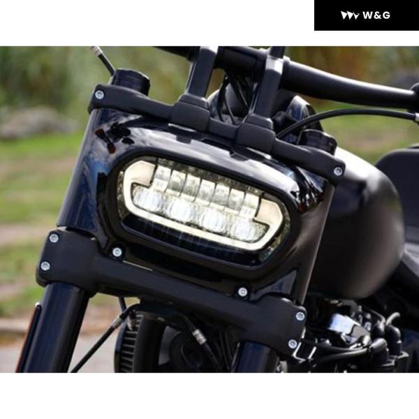 並行輸入品 ファットボブ ヘッドライト オートバイ バイク LED ハイロービーム ホワイト DRL 55W フロントドライビングランプ ファットボブ 2018 2019用_5