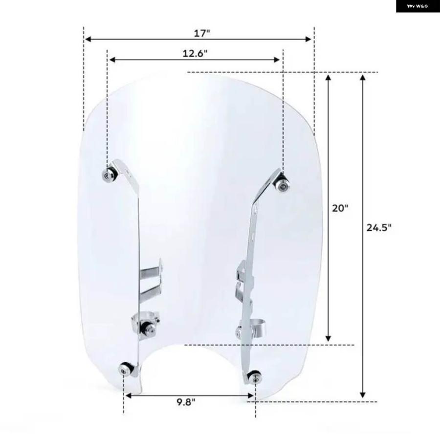 並行輸入品オートバイ 20インチ クリア ウィンドシールド 取り付け金具付き INDIAN SCOUT SIXTY 2016-2024 SCOUT 2015-2024の画像