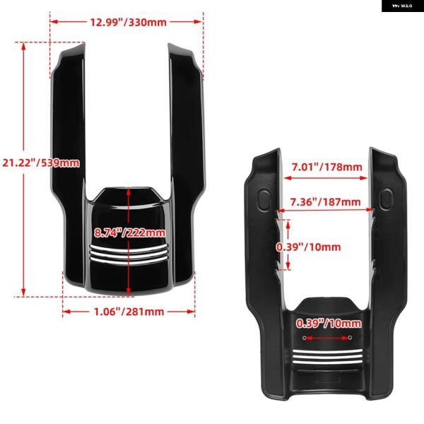 並行輸入品7インチ オートバイ リアエクステンションフェンダー ブラック ストレッチ ハーレー ツーリング エレクトラ ストリート ロードグライド CVOの画像