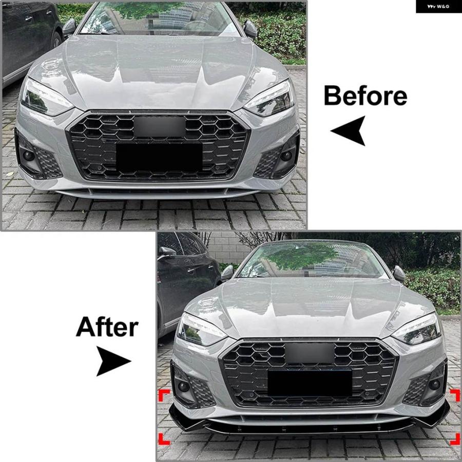 並行輸入品3個 車用フロント バンパー スプリッター リップ スポイラー トリム アウディ A5 SLINE S5 8W6 2020 - 24の画像