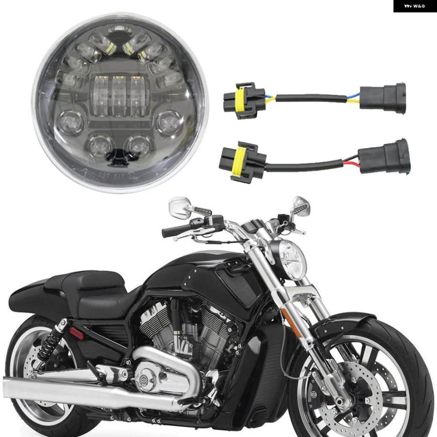 ブランド登録なし - 並行輸入品Vロッドマッスルナイト用極点LED 自動二輪車 前照灯 白いこと エンジェルアイズ を付けてV極点VRSCF VRSSC VRSCR 2002-2017用