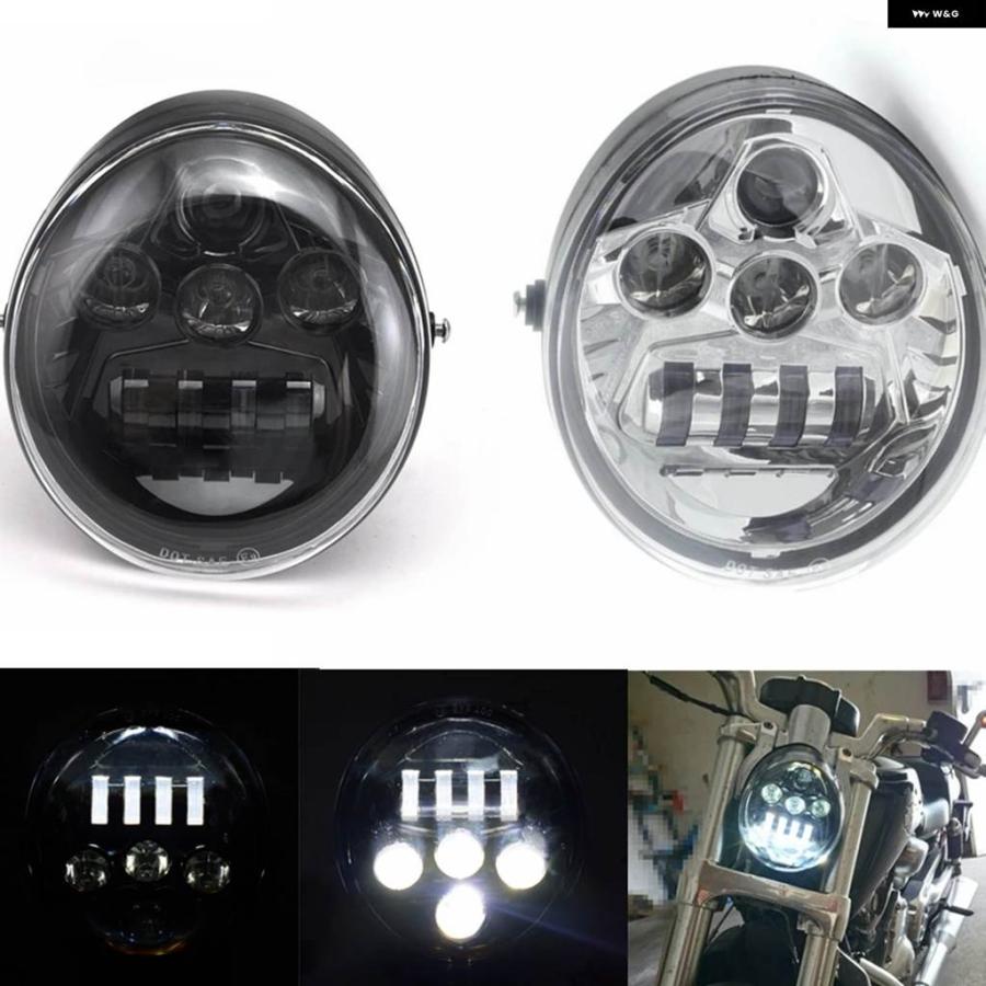 ブランド登録なし - 並行輸入品Vロッドマッスルナイト用極点LED 自動二輪車 前照灯 白いこと エンジェルアイズ を付けてV極点VRSCF VRSSC VRSCR 2002-2017用