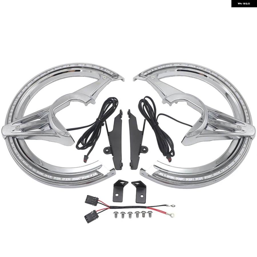 並行輸入品 ブラックメッキ GL1800 バイク ブレーキディスク LED ローターカバー ホンダ ゴールドウイング 1800 F6B GL1800 2018_7