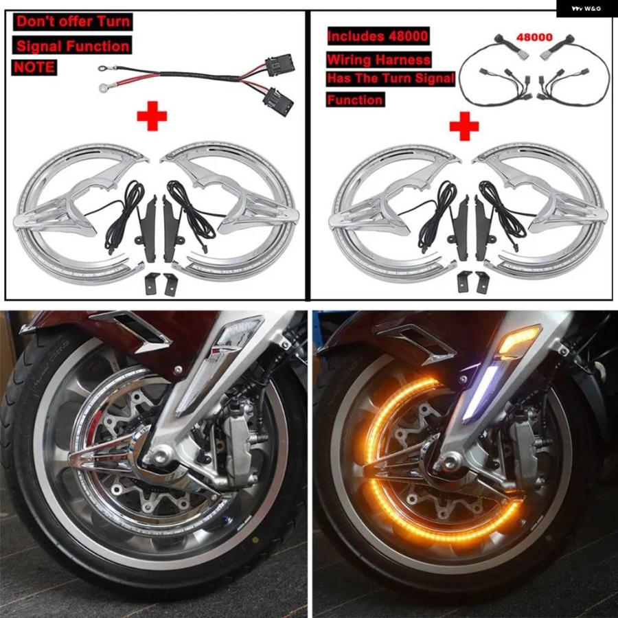 並行輸入品 ブラックメッキ GL1800 バイク ブレーキディスク LED ローターカバー ホンダ ゴールドウイング 1800 F6B GL1800 2018_10