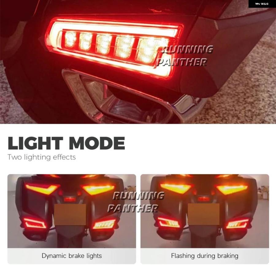 並行輸入品 バイク リア サドルバッグ サドルバッグ ウィンカー LEDライト ランプ ホンダ ゴールドウイング ゴールドウイング GLの画像