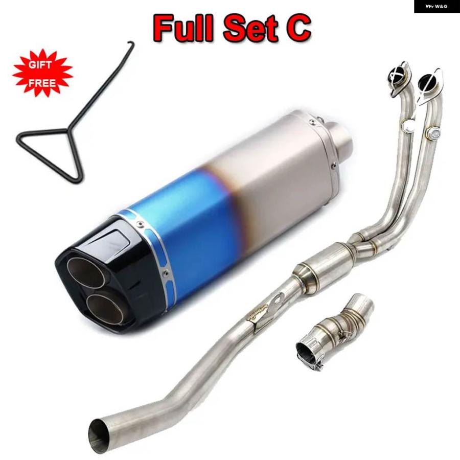 並行輸入品 CFMOTO 450MT MT450 2023 2024 スリップオン 51MM バイク フル システム エキゾーストヘッダー パイプ フロントリンの画像