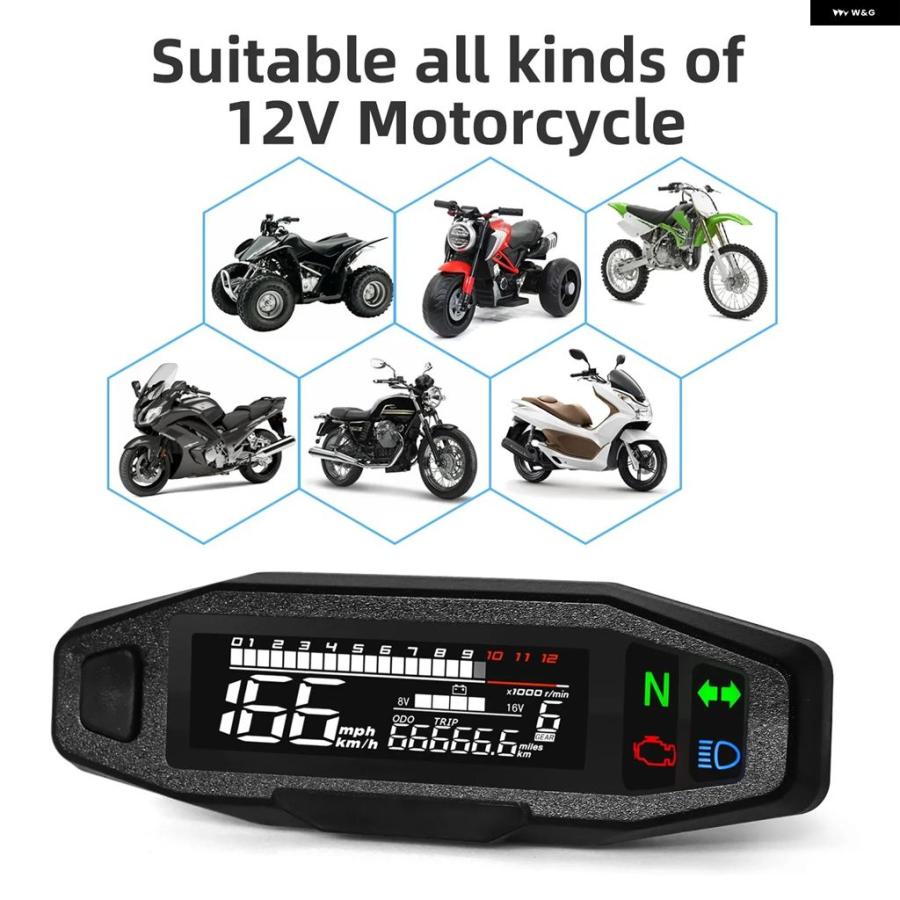 並行輸入品 AD バイク 計器デジタル スピード メーター KM/H