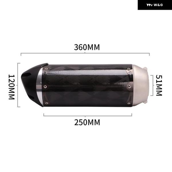並行輸入品 51MM オートバイ バイク 左右排気レーシング パイプ カーボン カスタム ツーブラザーマフラーZ650 CBR500 MT09 Z900 R1用_1