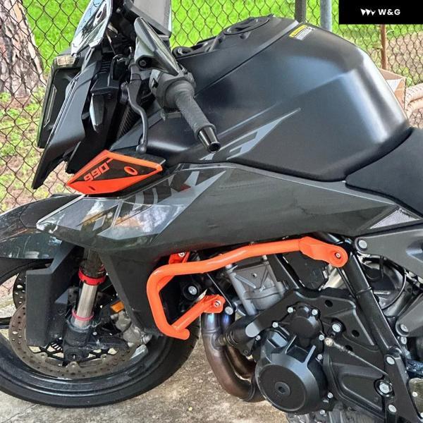 並行輸入品 DUKE990 DUKE 990 2024 2025 アクセサリー アンダー エンジン ガード クラッシュ バー アンダー上部 アンダーオレンジ クラッシュ バー_1